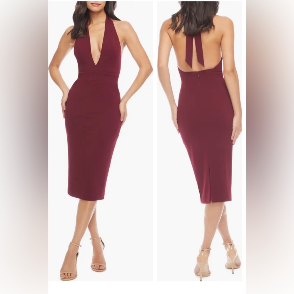 Dress the population Vanessa body con plunge neck